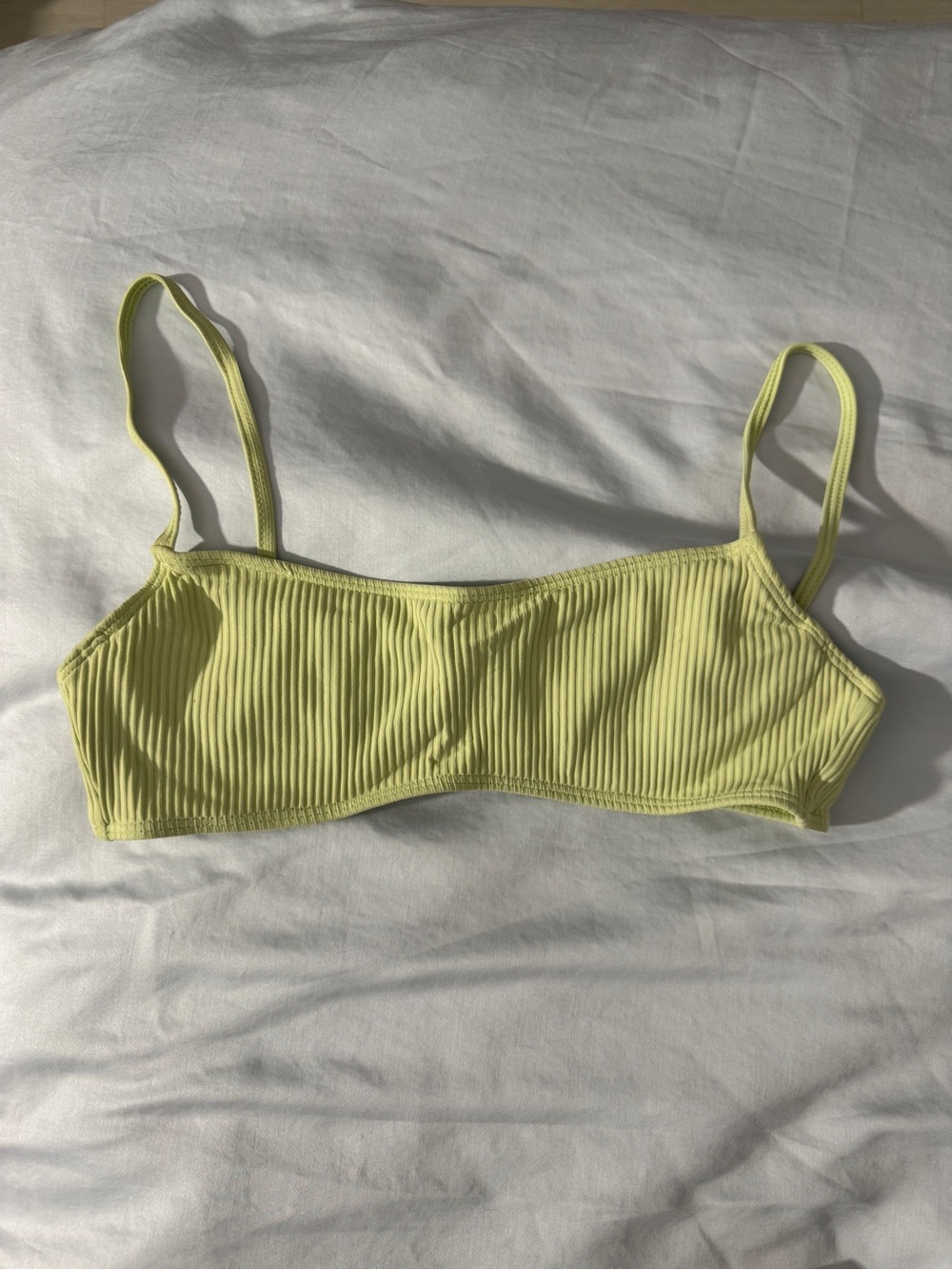 Pacsun LA Hearts Pastel Lime Green Ribbed Crop Top / Bikini Top